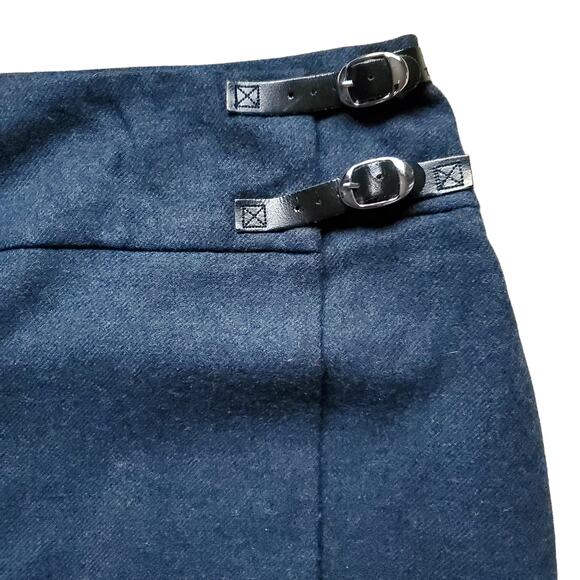 Celtic & Co. The Celt Kilt Blue Wool Skirt Made In Scotland Buckle Detail Sz 16 - Picture 2 of 10